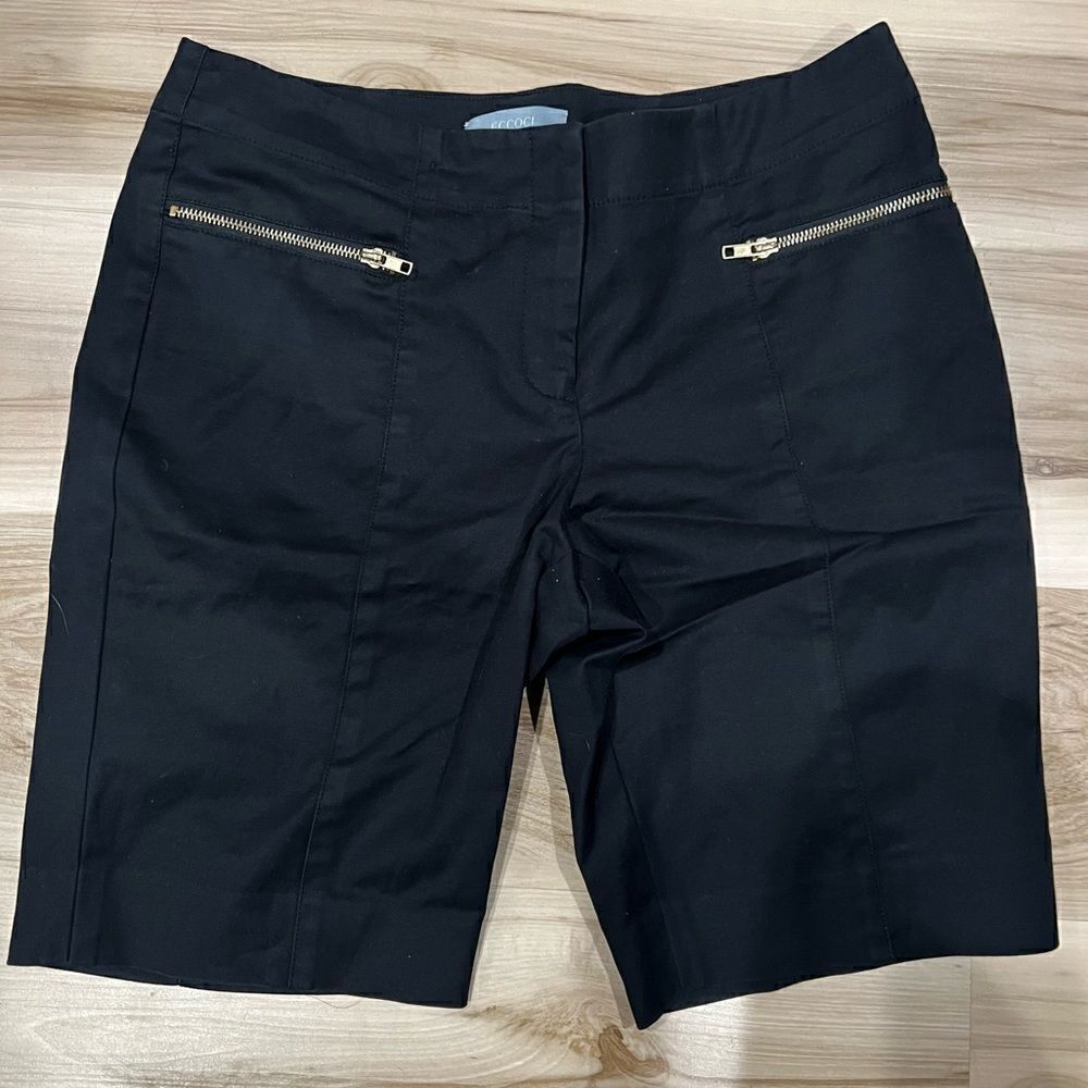 Eccoci Black Zipper Pocket Shorts Women’s 10
